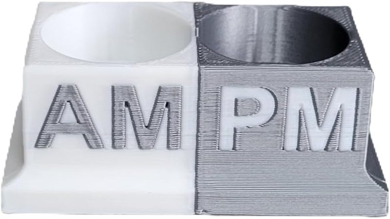 Znet3D Eye Drops Organizer and Tracker, AM/PM Dual Slot Holder (Silver/White) - Image 5